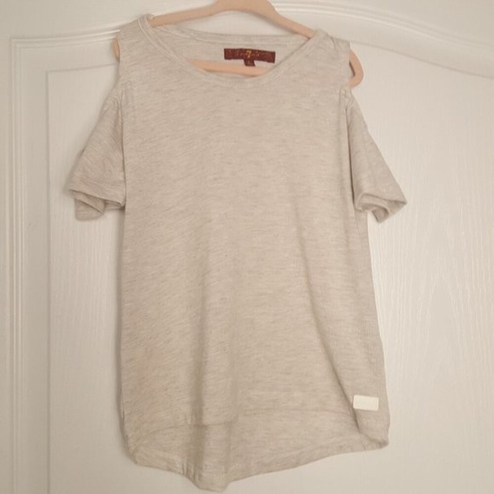 7 for all mankind cold shoulder shirt white
